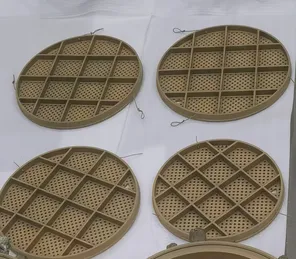 PFA-coated internal plates for resin columns