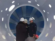 5m × 28m vertical column lined on-site