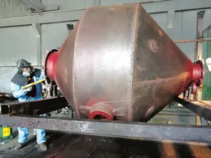 PFA-coated double-cone dryer designed for clean and stable drying of corrosive materials