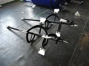 Inclined-plate agitator with external PTFE lining and PFA coating