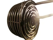 Spiral internal coil for reactor, coated with PFA