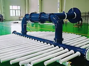 Coated distributor header with pure PTFE branch pipes