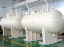 PTFE-lined horizontal chemical storage vessel